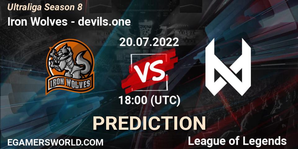 Iron Wolves - devils.one: ennuste. 20.07.2022 at 18:00, LoL, Ultraliga Season 8
