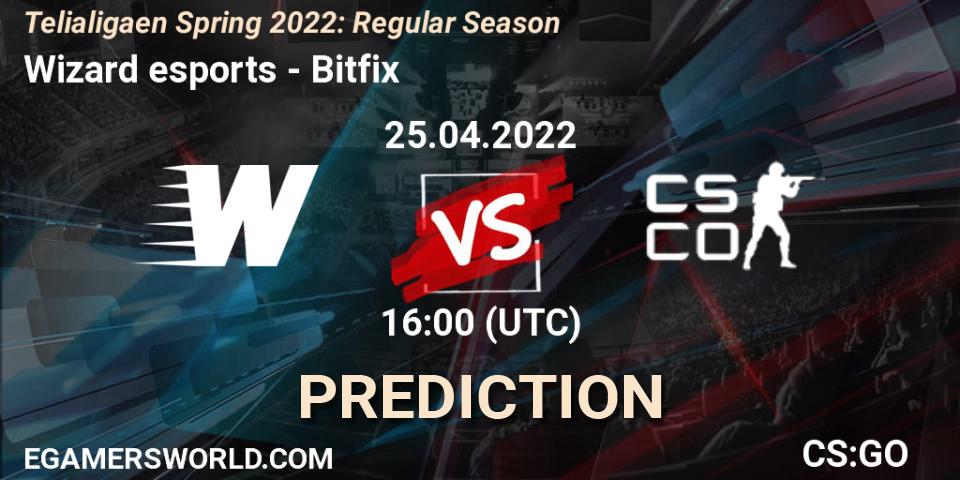 Wizard esports - Bitfix: ennuste. 25.04.2022 at 16:00, Counter-Strike (CS2), Telialigaen Spring 2022: Regular Season