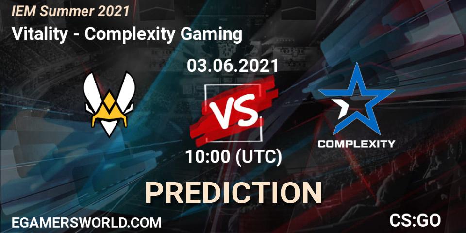 Vitality - Complexity Gaming: ennuste. 03.06.2021 at 10:00, Counter-Strike (CS2), IEM Summer 2021