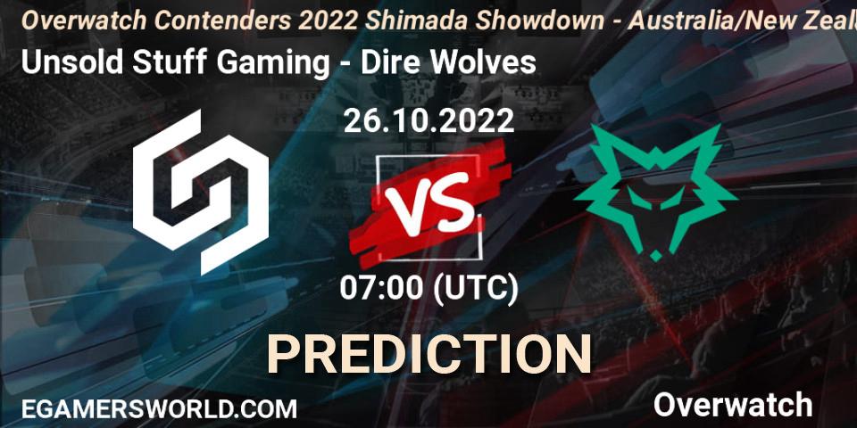 Unsold Stuff Gaming - Dire Wolves: ennuste. 26.10.2022 at 07:00, Overwatch, Overwatch Contenders 2022 Shimada Showdown - Australia/New Zealand - October