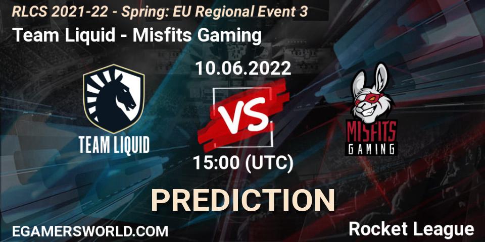 Team Liquid - Misfits Gaming: ennuste. 10.06.2022 at 15:00, Rocket League, RLCS 2021-22 - Spring: EU Regional Event 3