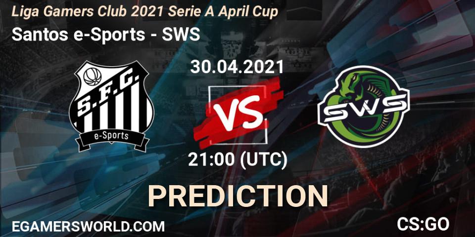 Santos e-Sports - SWS: ennuste. 30.04.2021 at 21:00, Counter-Strike (CS2), Liga Gamers Club 2021 Serie A April Cup