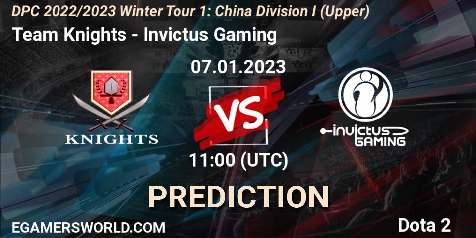 Team Knights - Invictus Gaming: ennuste. 07.01.2023 at 11:12, Dota 2, DPC 2022/2023 Winter Tour 1: CN Division I (Upper)
