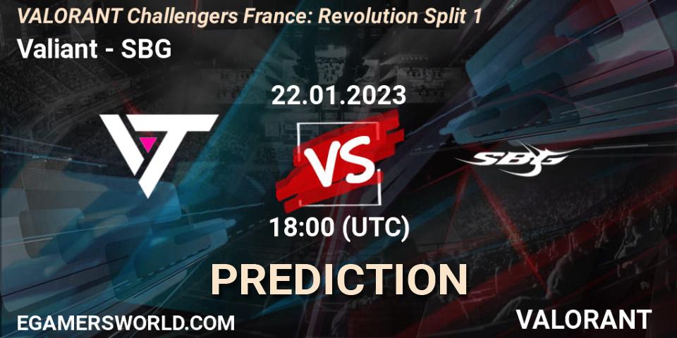 Valiant - SBG: ennuste. 22.01.2023 at 18:00, VALORANT, VALORANT Challengers 2023 France: Revolution Split 1
