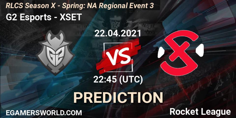 G2 Esports - XSET: ennuste. 22.04.2021 at 22:45, Rocket League, RLCS Season X - Spring: NA Regional Event 3