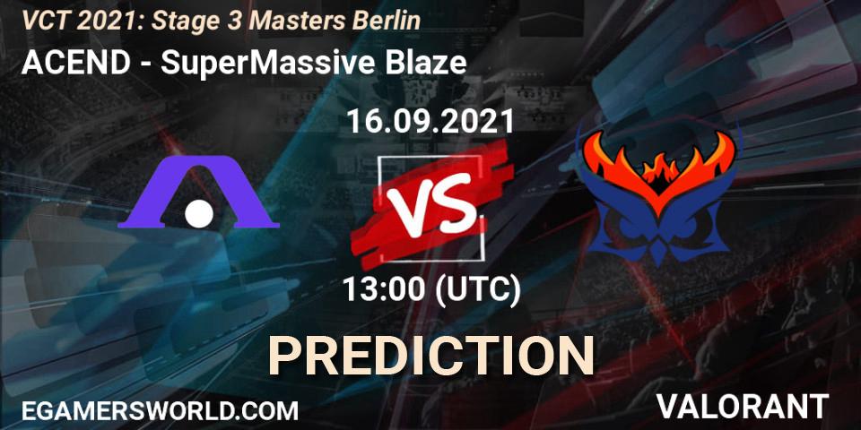 ACEND - SuperMassive Blaze: ennuste. 16.09.2021 at 13:00, VALORANT, VCT 2021: Stage 3 Masters Berlin