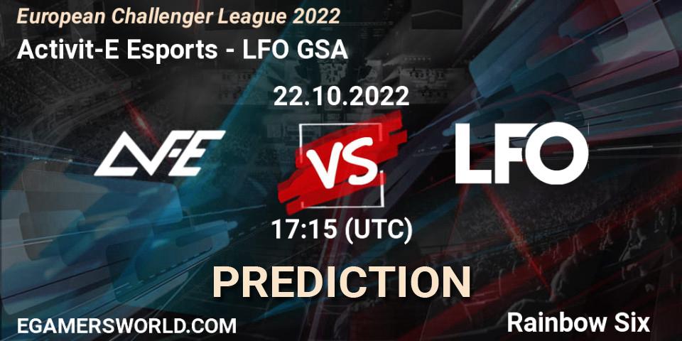 Activit-E Esports - LFO GSA: ennuste. 22.10.2022 at 17:15, Rainbow Six, European Challenger League 2022
