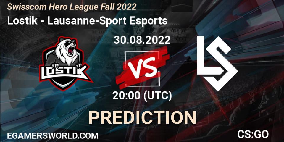Lostik - Lausanne-Sport Esports: ennuste. 30.08.2022 at 20:00, Counter-Strike (CS2), Swisscom Hero League Fall 2022