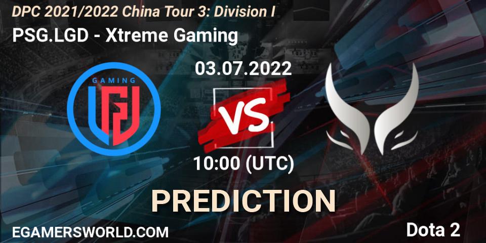 PSG.LGD - Xtreme Gaming: ennuste. 03.07.22, Dota 2, DPC 2021/2022 China Tour 3: Division I