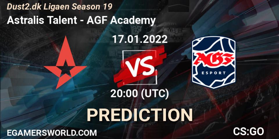 Astralis Talent - AGF Academy: ennuste. 17.01.2022 at 20:00, Counter-Strike (CS2), Dust2.dk Ligaen Season 19