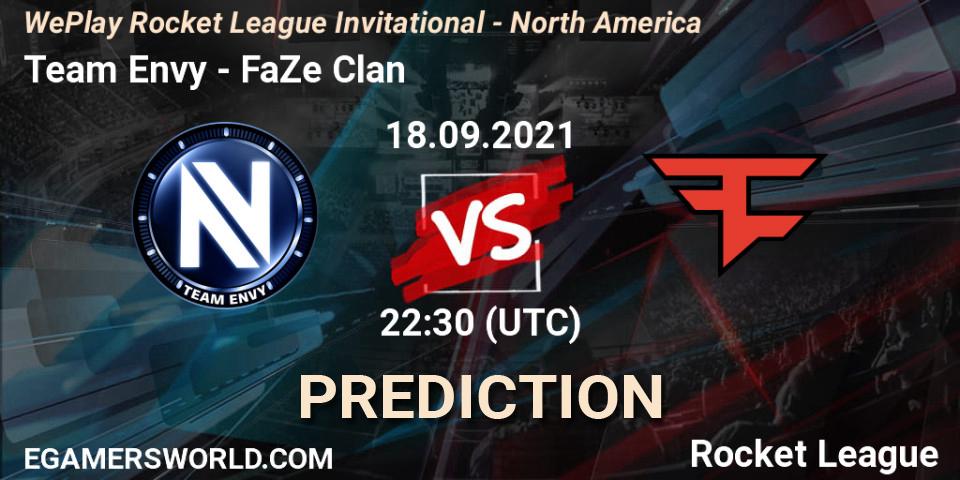 Team Envy - FaZe Clan: ennuste. 18.09.2021 at 22:30, Rocket League, WePlay Rocket League Invitational - North America
