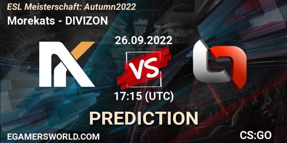 Morekats - DIVIZON: ennuste. 26.09.2022 at 17:15, Counter-Strike (CS2), ESL Meisterschaft: Autumn 2022