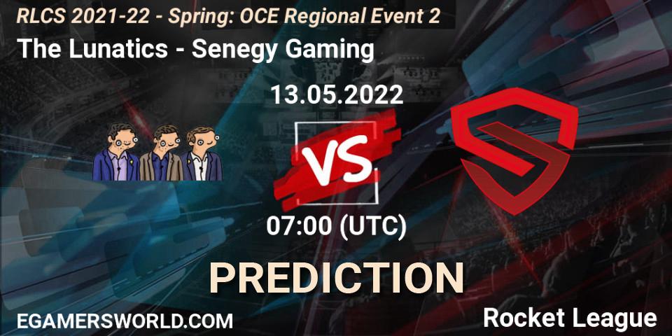 The Lunatics - Senegy Gaming: ennuste. 13.05.2022 at 07:00, Rocket League, RLCS 2021-22 - Spring: OCE Regional Event 2