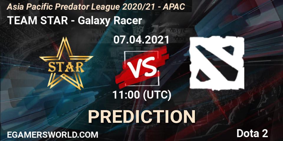 TEAM STAR - Galaxy Racer: ennuste. 07.04.2021 at 11:54, Dota 2, Asia Pacific Predator League 2020/21 - APAC