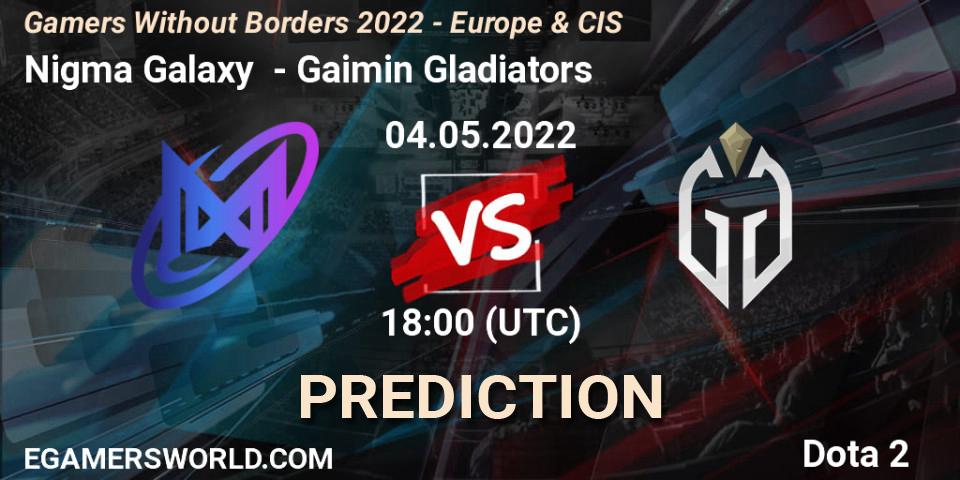 Nigma Galaxy - Gaimin Gladiators: ennuste. 04.05.2022 at 18:29, Dota 2, Gamers Without Borders 2022 - Europe & CIS
