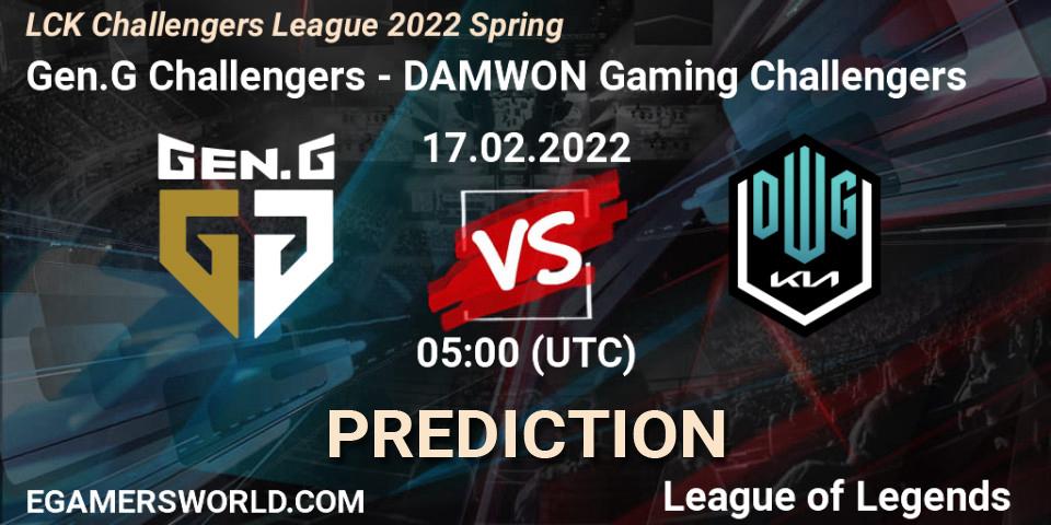 Gen.G Challengers - DAMWON Gaming Challengers: ennuste. 17.02.2022 at 05:00, LoL, LCK Challengers League 2022 Spring