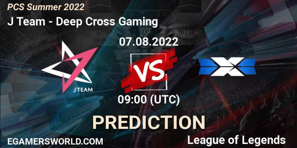 J Team - Deep Cross Gaming: ennuste. 07.08.2022 at 10:00, LoL, PCS Summer 2022