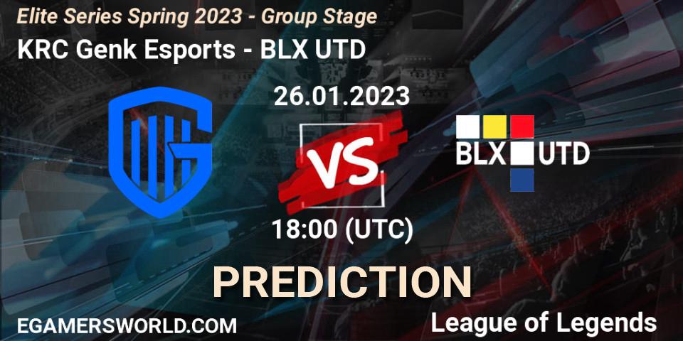 KRC Genk Esports - BLX UTD: ennuste. 26.01.2023 at 18:00, LoL, Elite Series Spring 2023 - Group Stage