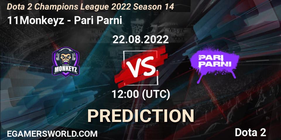 11Monkeyz - Pari Parni: ennuste. 22.08.2022 at 12:01, Dota 2, Dota 2 Champions League 2022 Season 14