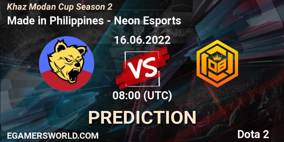 Made in Philippines - Neon Esports: ennuste. 23.06.2022 at 10:01, Dota 2, Khaz Modan Cup Season 2