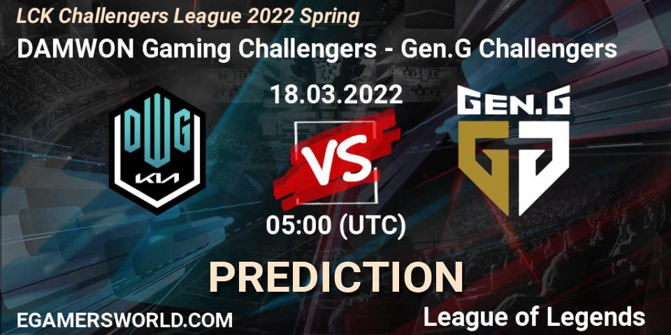DAMWON Gaming Challengers - Gen.G Challengers: ennuste. 18.03.2022 at 05:00, LoL, LCK Challengers League 2022 Spring