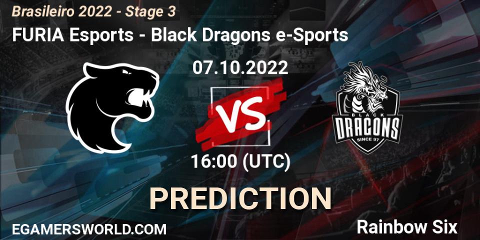 FURIA Esports - Black Dragons e-Sports: ennuste. 07.10.2022 at 16:00, Rainbow Six, Brasileirão 2022 - Stage 3