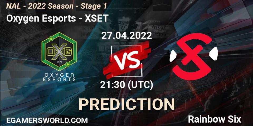 Oxygen Esports - XSET: ennuste. 27.04.2022 at 21:30, Rainbow Six, NAL - Season 2022 - Stage 1