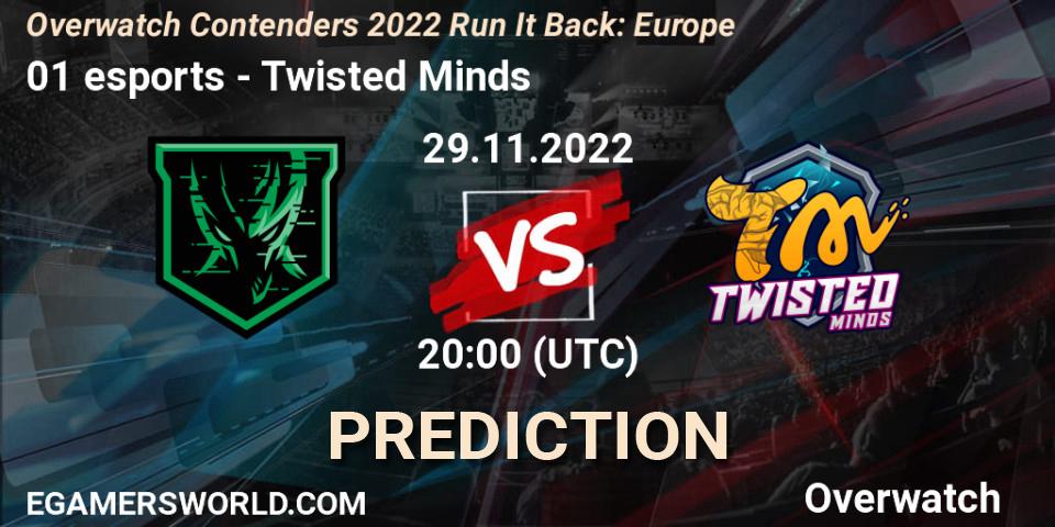 01 esports - Twisted Minds: ennuste. 29.11.2022 at 20:00, Overwatch, Overwatch Contenders 2022 Run It Back: Europe
