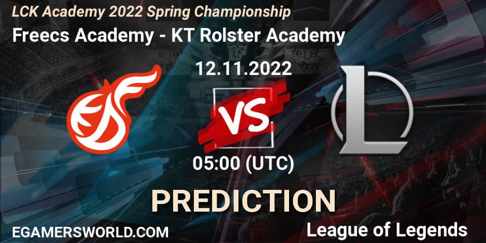 Freecs Academy - KT Rolster Academy: ennuste. 12.11.2022 at 05:00, LoL, LCK Academy 2022 Spring Championship