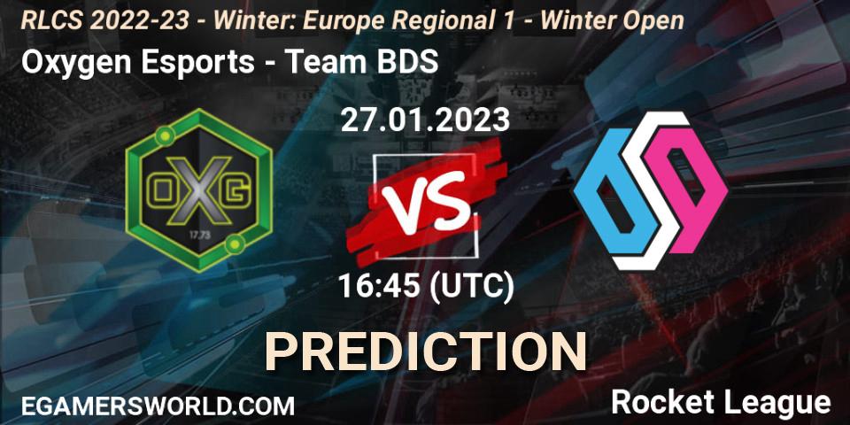 Oxygen Esports - Team BDS: ennuste. 27.01.2023 at 16:45, Rocket League, RLCS 2022-23 - Winter: Europe Regional 1 - Winter Open