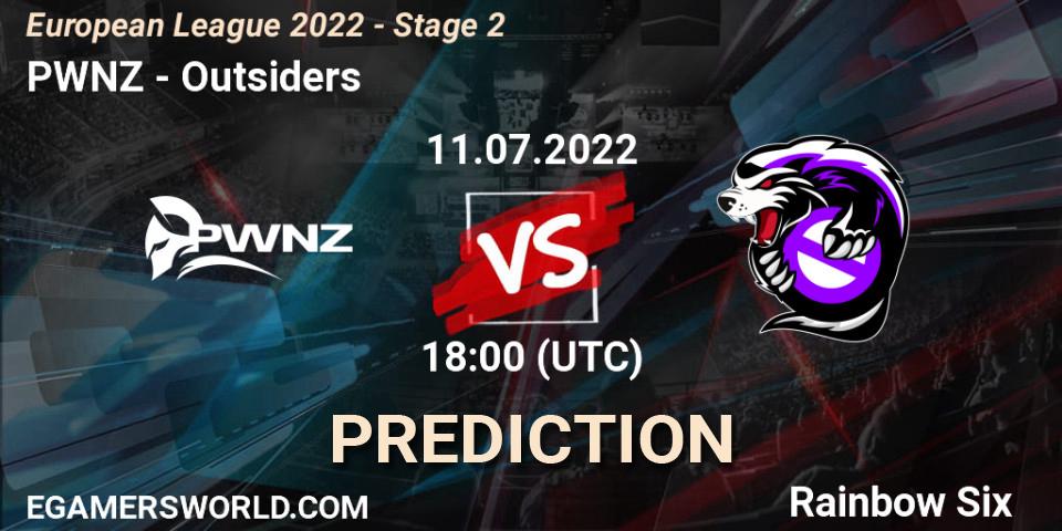 PWNZ - Outsiders: ennuste. 11.07.22, Rainbow Six, European League 2022 - Stage 2