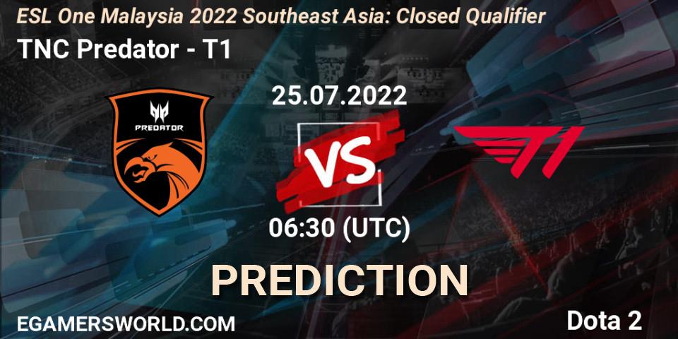 TNC Predator - T1: ennuste. 25.07.2022 at 06:30, Dota 2, ESL One Malaysia 2022 Southeast Asia: Closed Qualifier