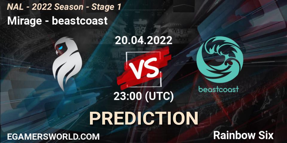 Mirage - beastcoast: ennuste. 20.04.2022 at 23:00, Rainbow Six, NAL - Season 2022 - Stage 1