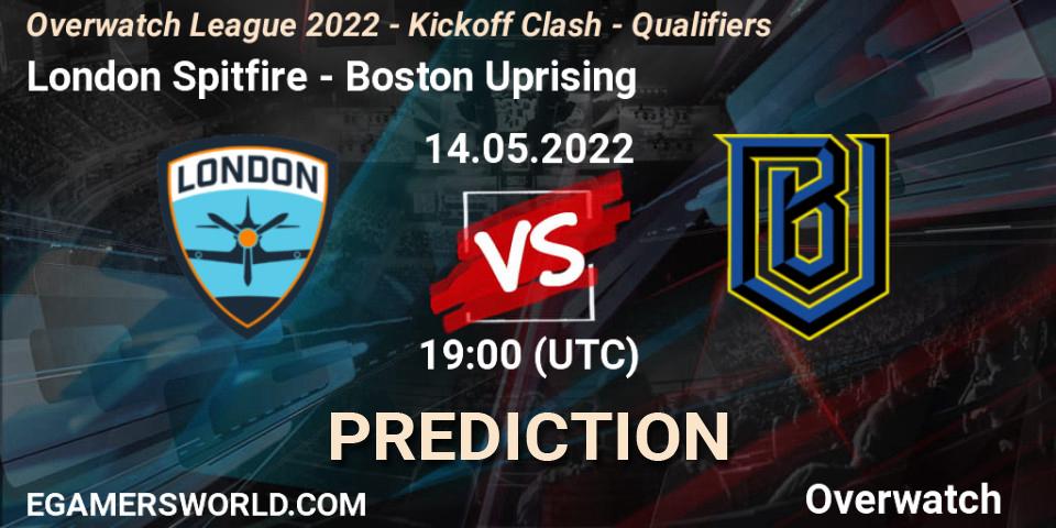 London Spitfire - Boston Uprising: ennuste. 14.05.2022 at 19:00, Overwatch, Overwatch League 2022 - Kickoff Clash - Qualifiers
