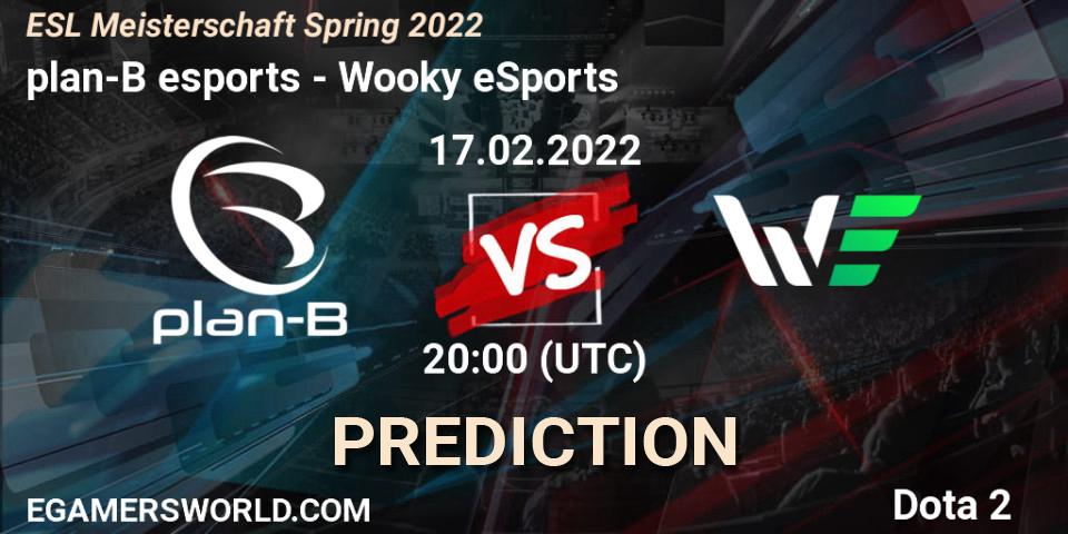 plan-B esports - Wooky eSports: ennuste. 17.02.2022 at 20:00, Dota 2, ESL Meisterschaft Spring 2022