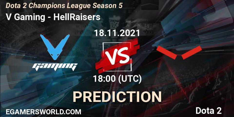 V Gaming - HellRaisers: ennuste. 18.11.2021 at 18:07, Dota 2, Dota 2 Champions League 2021 Season 5