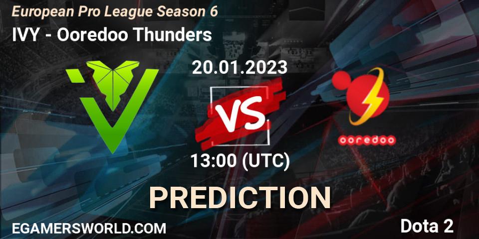 IVY - Ooredoo Thunders: ennuste. 20.01.2023 at 14:06, Dota 2, European Pro League Season 6