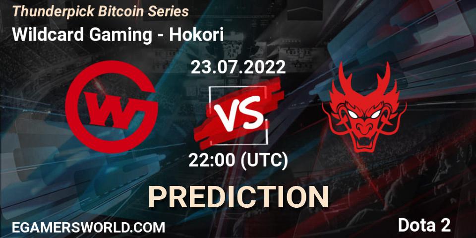 Wildcard Gaming - Hokori: ennuste. 23.07.2022 at 22:00, Dota 2, Thunderpick Bitcoin Series