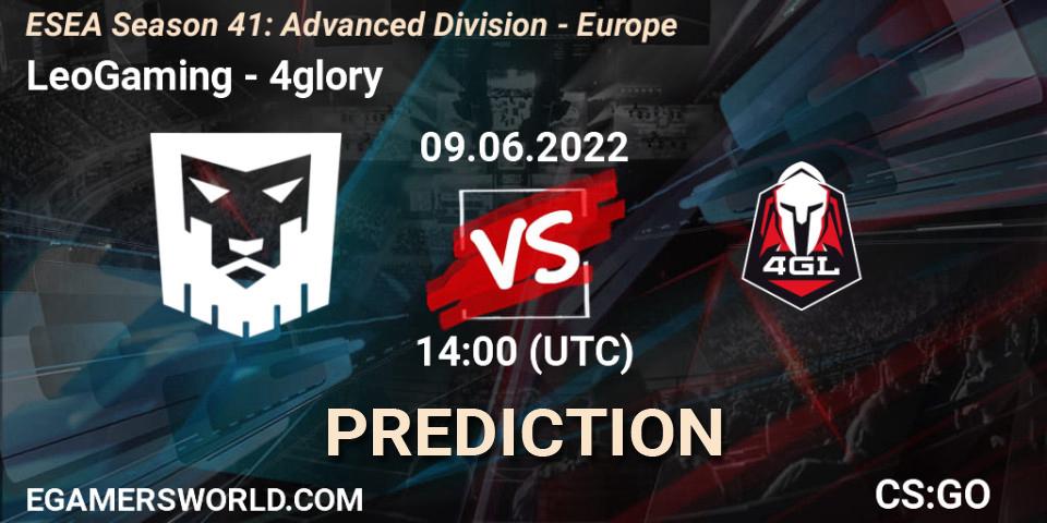LeoGaming - 4glory: ennuste. 09.06.2022 at 14:00, Counter-Strike (CS2), ESEA Season 41: Advanced Division - Europe