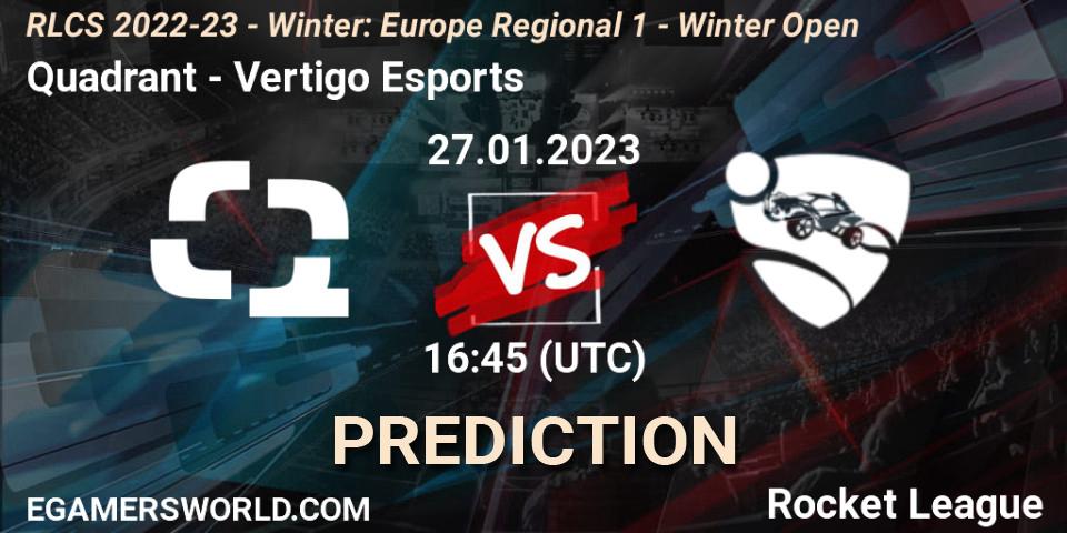 Quadrant - Vertigo Esports: ennuste. 27.01.2023 at 16:45, Rocket League, RLCS 2022-23 - Winter: Europe Regional 1 - Winter Open