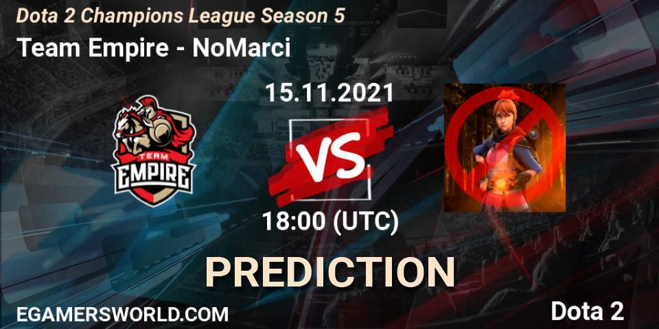 Team Empire - NoMarci: ennuste. 15.11.2021 at 18:01, Dota 2, Dota 2 Champions League 2021 Season 5