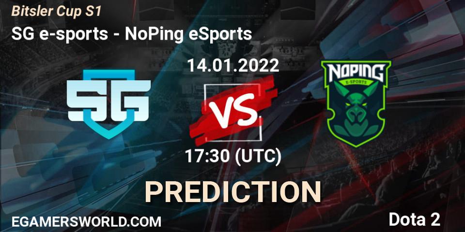 SG e-sports - NoPing eSports: ennuste. 14.01.2022 at 17:37, Dota 2, Bitsler Cup S1