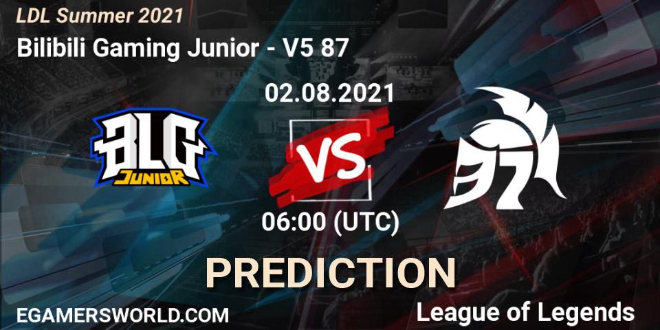 Bilibili Gaming Junior - V5 87: ennuste. 02.08.2021 at 07:00, LoL, LDL Summer 2021