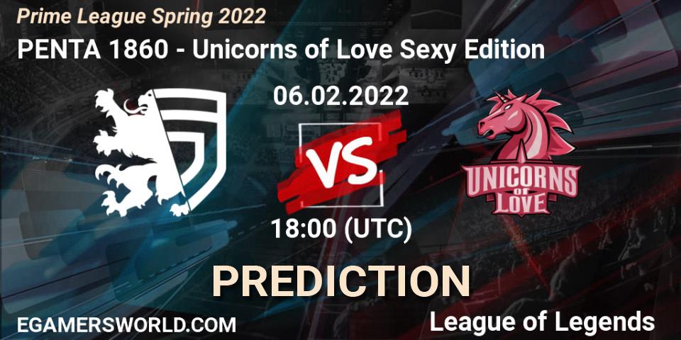 PENTA 1860 - Unicorns of Love Sexy Edition: ennuste. 06.02.2022 at 17:00, LoL, Prime League Spring 2022