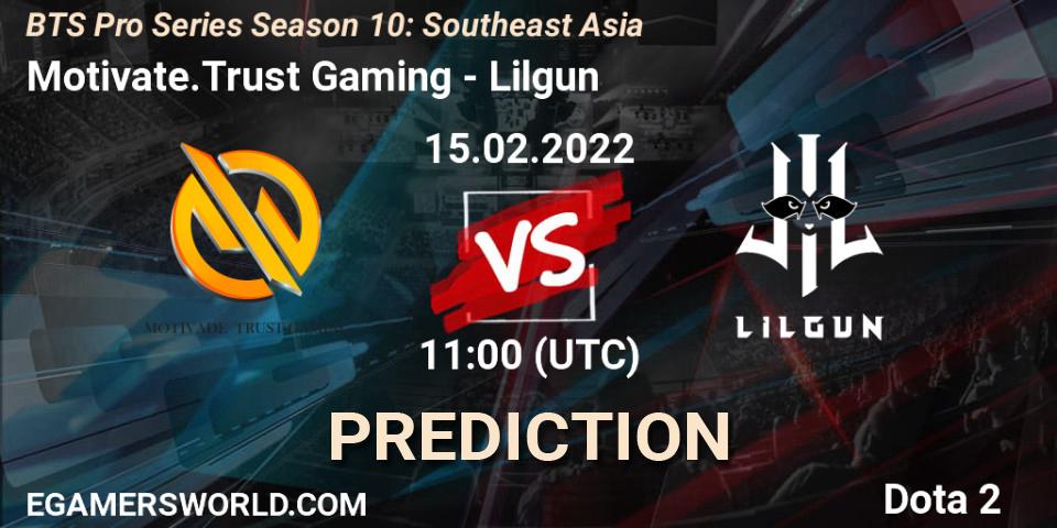 Motivate.Trust Gaming - Lilgun: ennuste. 15.02.2022 at 11:15, Dota 2, BTS Pro Series Season 10: Southeast Asia