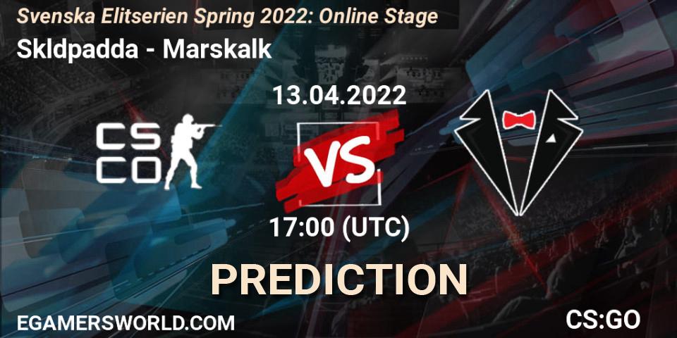 Sköldpadda - Marskalk: ennuste. 13.04.2022 at 17:00, Counter-Strike (CS2), Svenska Elitserien Spring 2022: Online Stage