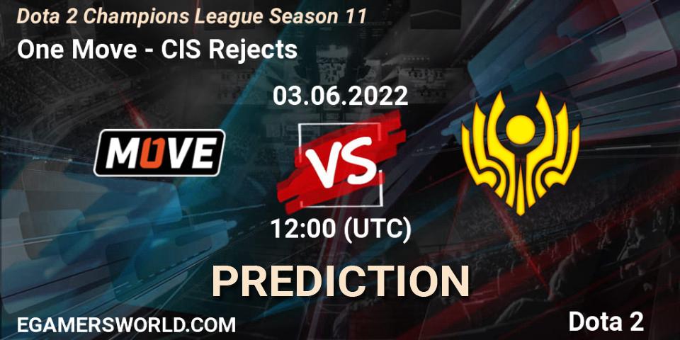 One Move - CIS Rejects: ennuste. 03.06.2022 at 12:00, Dota 2, Dota 2 Champions League Season 11