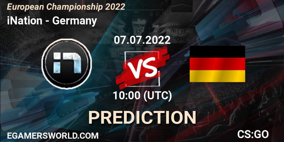 iNation - Germany: ennuste. 07.07.2022 at 11:20, Counter-Strike (CS2), European Championship 2022