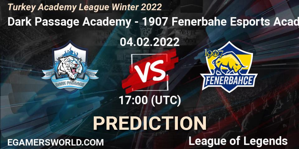 Dark Passage Academy - 1907 Fenerbahçe Esports Academy: ennuste. 04.02.2022 at 17:00, LoL, Turkey Academy League Winter 2022