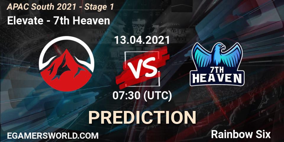 Elevate - 7th Heaven: ennuste. 13.04.2021 at 07:30, Rainbow Six, APAC South 2021 - Stage 1